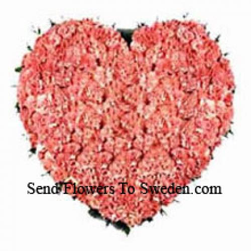 101 Pink Heart Carnations