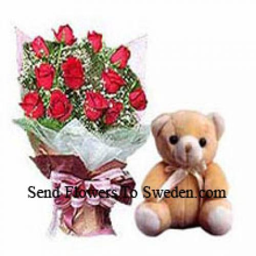 11 Prachtige rozen met elegante teddybeer